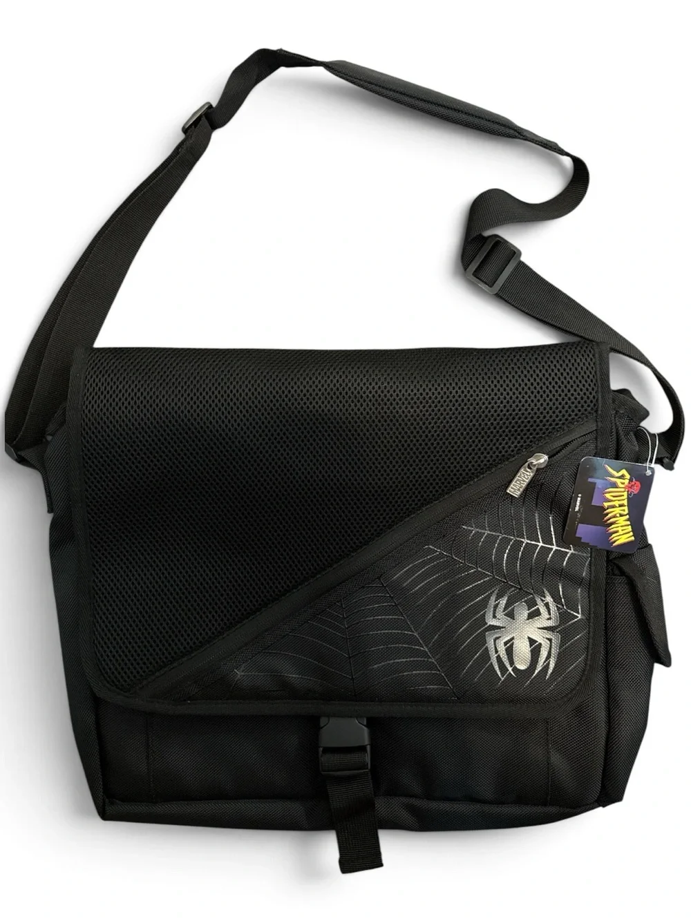 Marvel Black Spider-Web Laptop Messenger Bag